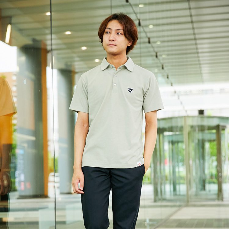 “FAMILY SYMBOL” polo shirt(light gray)