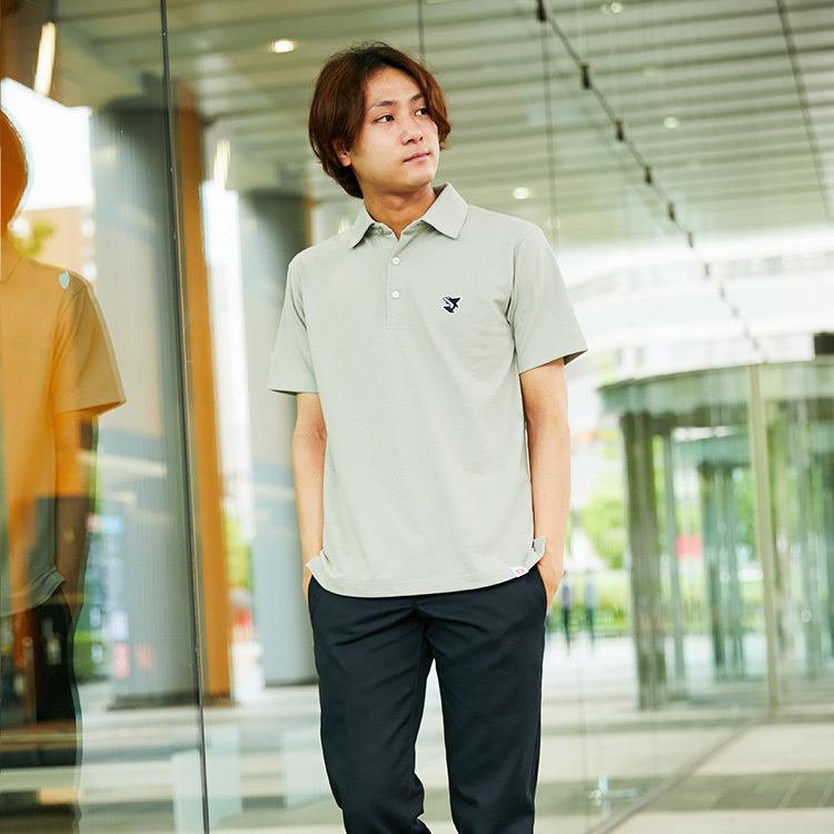 “FAMILY SYMBOL” polo shirt(light gray)