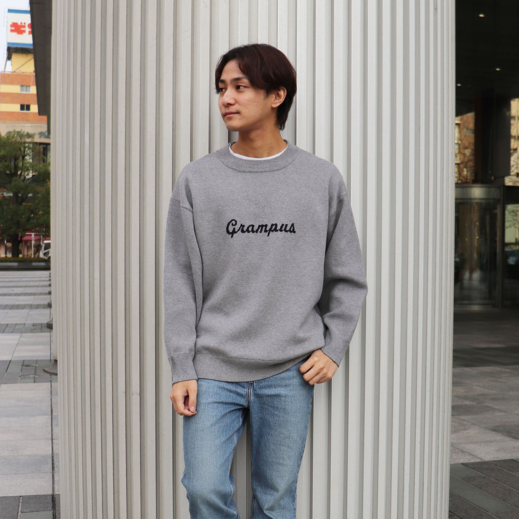 2023 NEO CLASSIC LOGO KNIT PULL OVER(Gray)