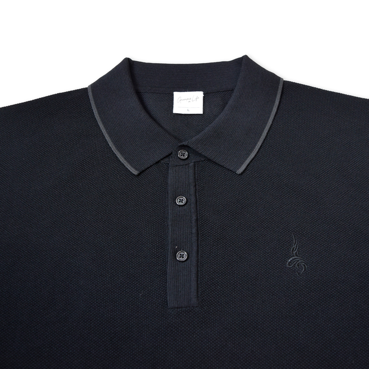 2025SYMBOL KnitPolo(Black)