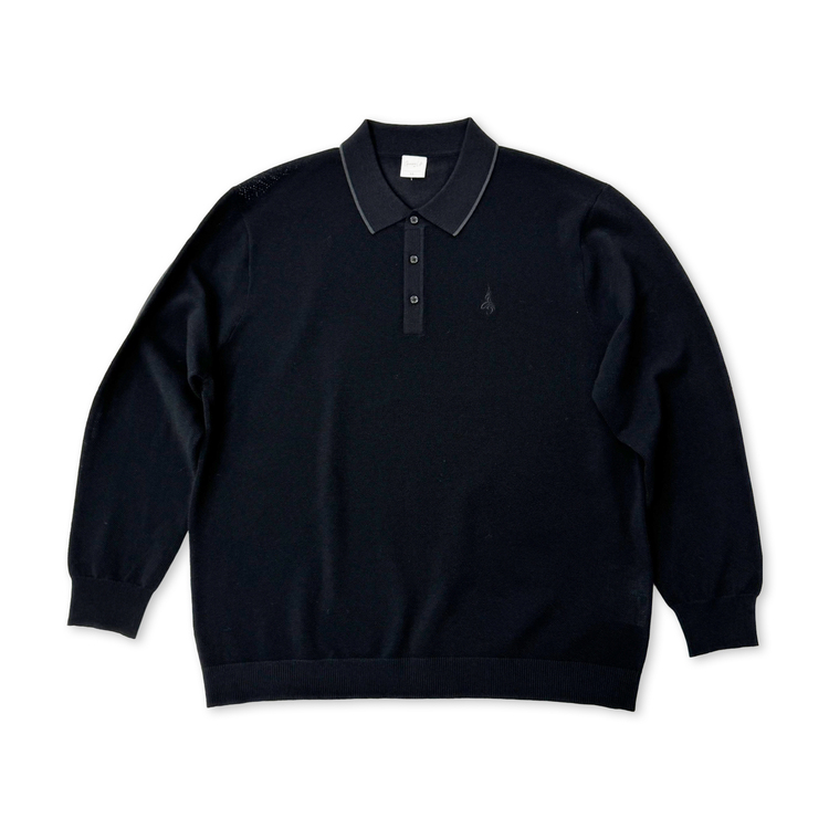 2025 SYMBOL Knit LS Polo(Black)　